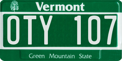 VT license plate OTY107
