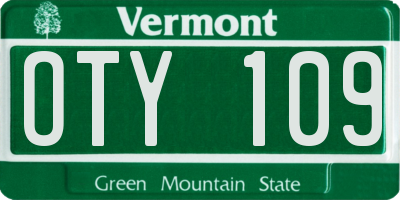 VT license plate OTY109