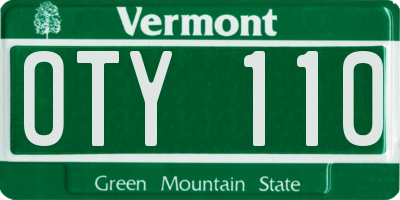 VT license plate OTY110
