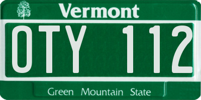 VT license plate OTY112