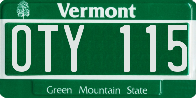 VT license plate OTY115