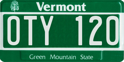 VT license plate OTY120