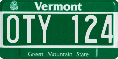 VT license plate OTY124