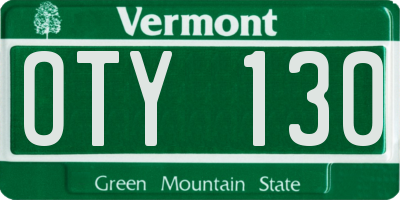 VT license plate OTY130