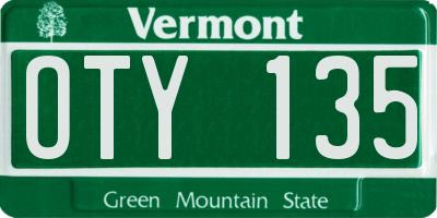 VT license plate OTY135