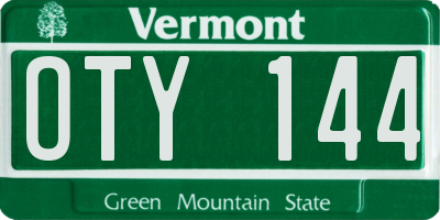 VT license plate OTY144