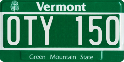 VT license plate OTY150