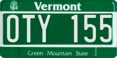 VT license plate OTY155