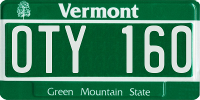 VT license plate OTY160