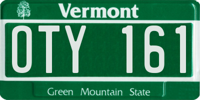 VT license plate OTY161