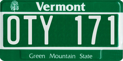 VT license plate OTY171
