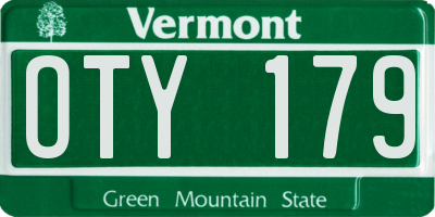VT license plate OTY179
