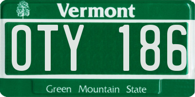 VT license plate OTY186