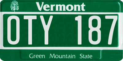 VT license plate OTY187