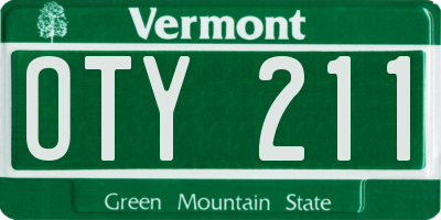 VT license plate OTY211