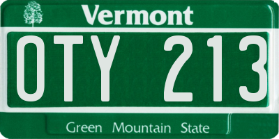 VT license plate OTY213