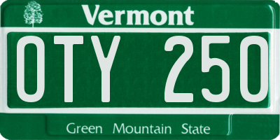 VT license plate OTY250