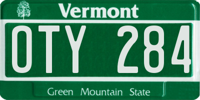 VT license plate OTY284