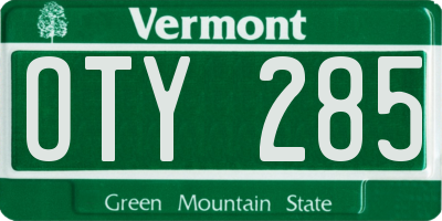 VT license plate OTY285