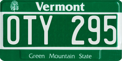 VT license plate OTY295