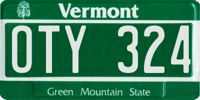 VT license plate OTY324