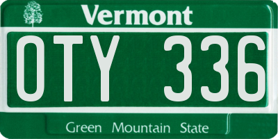 VT license plate OTY336