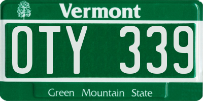 VT license plate OTY339