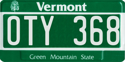 VT license plate OTY368