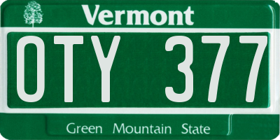 VT license plate OTY377