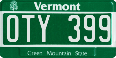 VT license plate OTY399