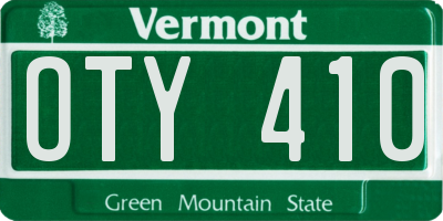 VT license plate OTY410