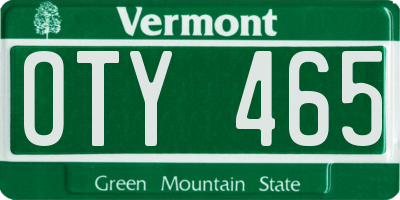 VT license plate OTY465