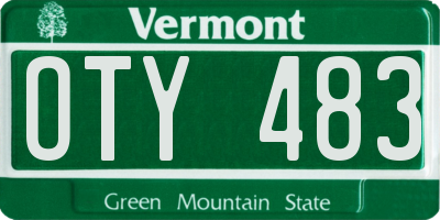 VT license plate OTY483