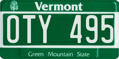 VT license plate OTY495