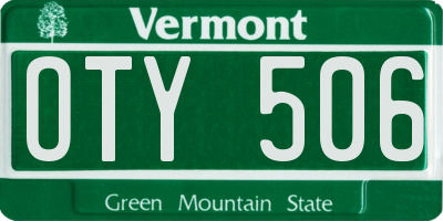 VT license plate OTY506