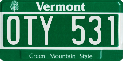 VT license plate OTY531
