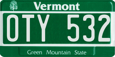 VT license plate OTY532
