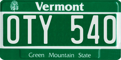 VT license plate OTY540