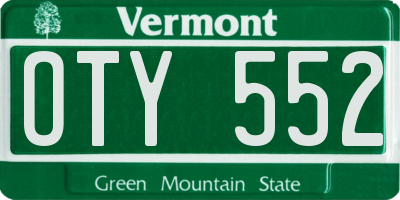VT license plate OTY552