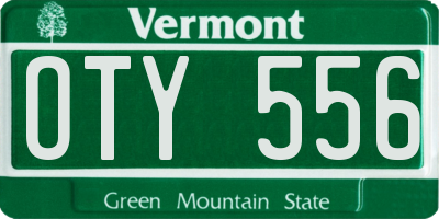 VT license plate OTY556