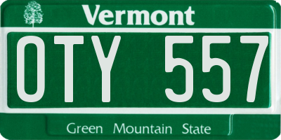 VT license plate OTY557