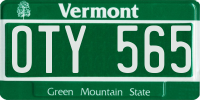 VT license plate OTY565
