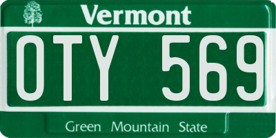VT license plate OTY569
