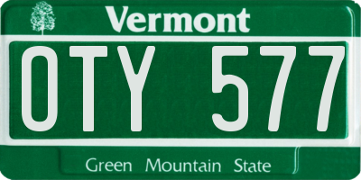 VT license plate OTY577