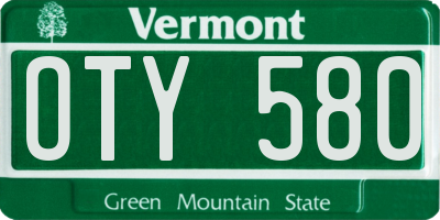 VT license plate OTY580