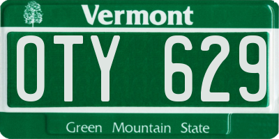VT license plate OTY629