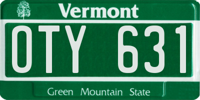 VT license plate OTY631