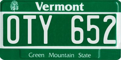 VT license plate OTY652