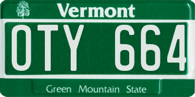 VT license plate OTY664