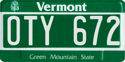VT license plate OTY672